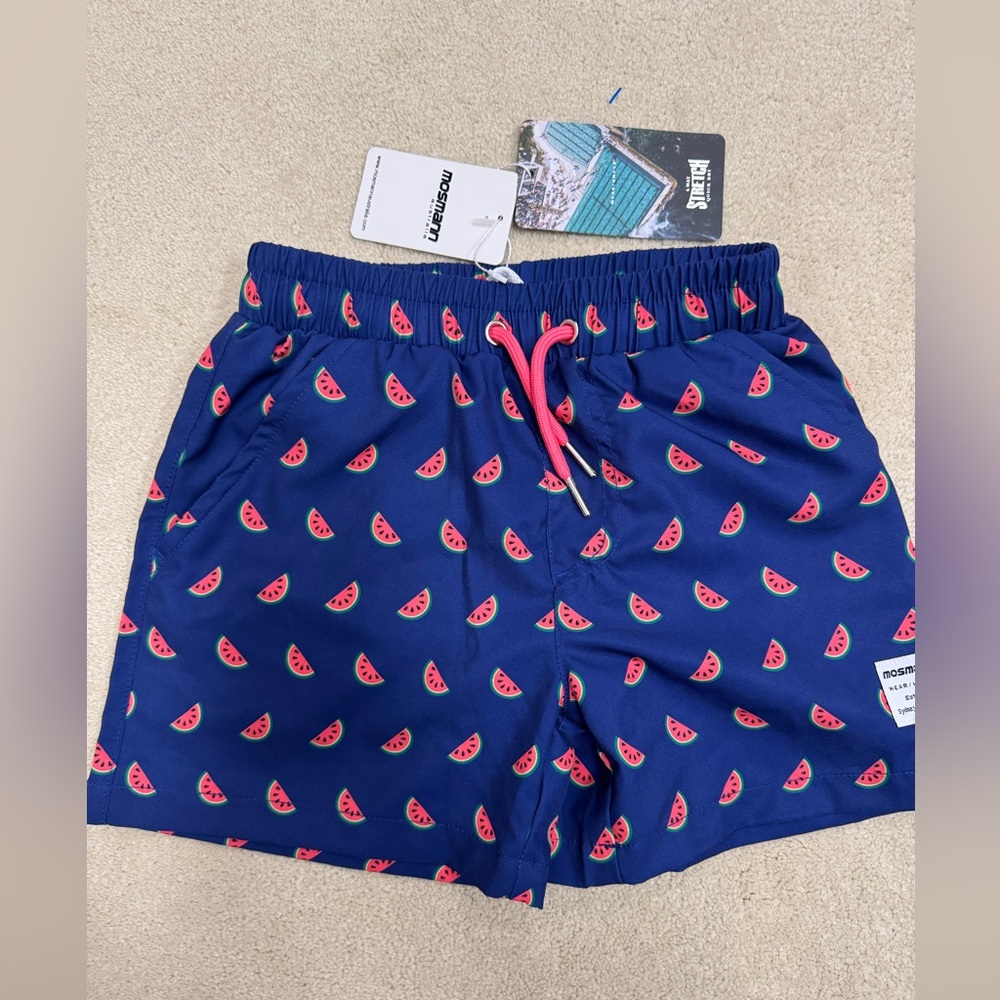 NWT Mosmann Australia Watermelon Swim Trunks 4–5Y